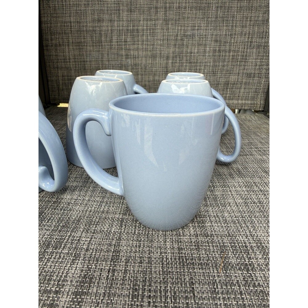 6 Corelle Coordinates Stoneware Corning Periwinkle 12oz Mugs Cups Coffee Vintage